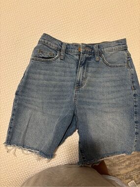 adidas Blue Denim High-Rise Shorts
